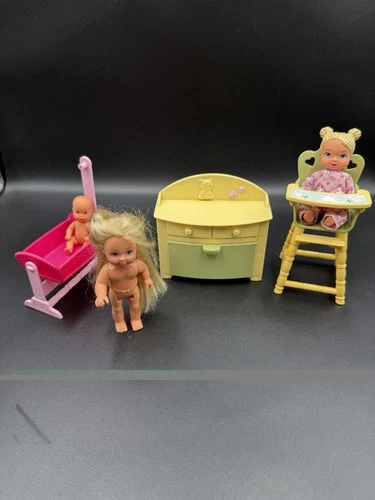 Vintage Barbie Accessory Simba Nursery Baby Doll Furniture Lot