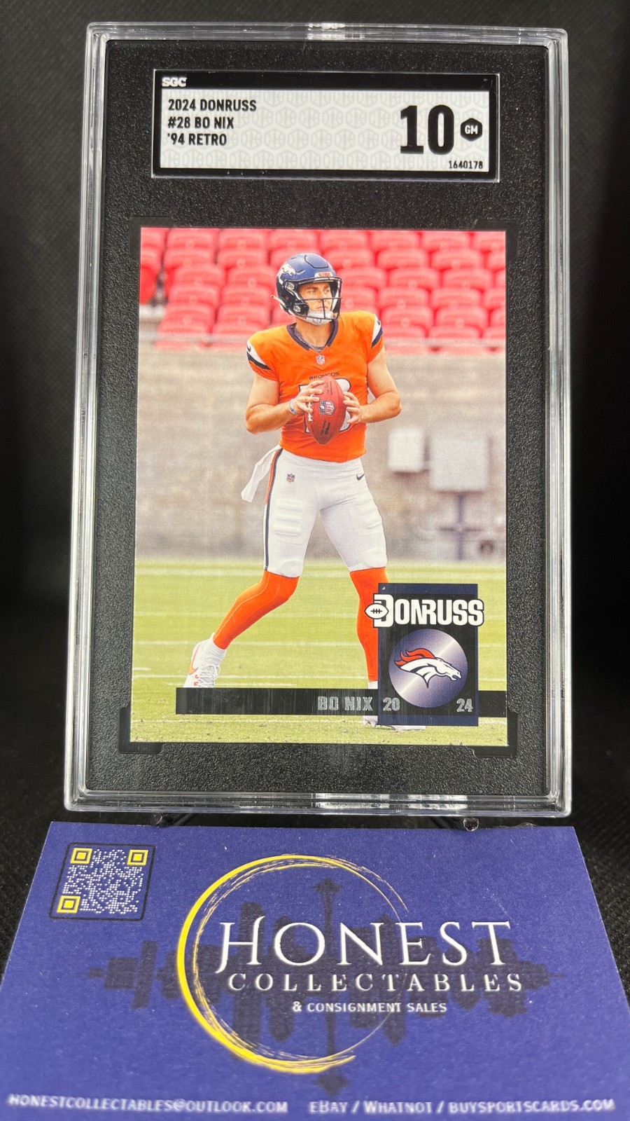 Bo Nix (RC) Grade GEM 10 - 2024 Panini Donruss Retro 1994 Rookie #28