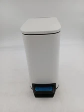 Soft-Close Step Trash Can Pedal Bin White Compact Bathroom Kitchen Rectangular