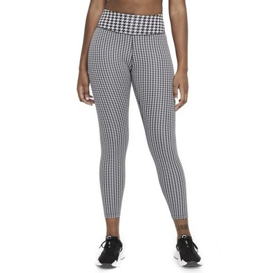 Nike Dri-FIT One Icon Clash Mid Rise Leggings Houndstooth Womens Medium NWOT