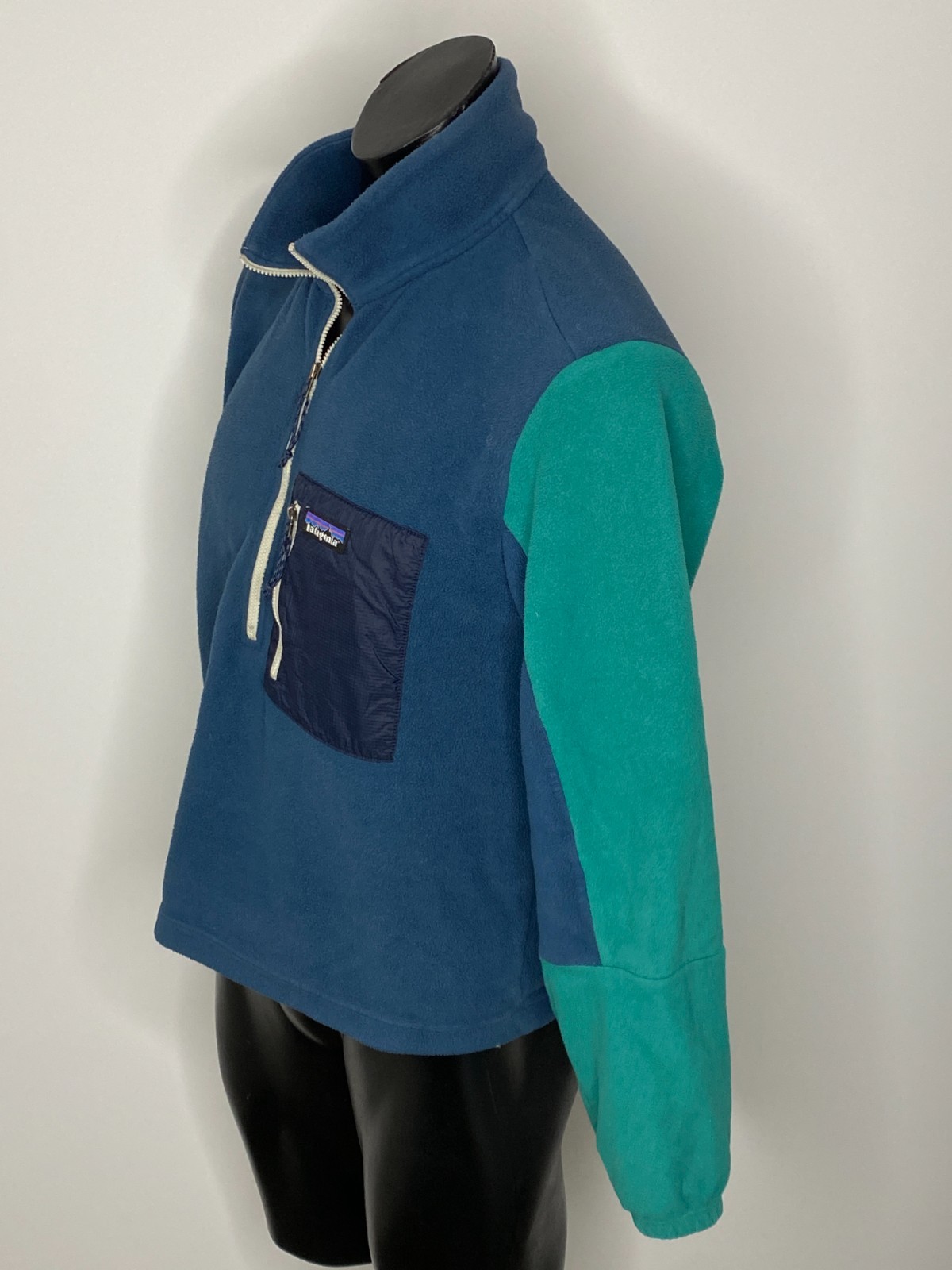 Patagonia Microdini Navy Blue Teal Half Zip Pullover Women’s Size Medium EUC thumbnail 2