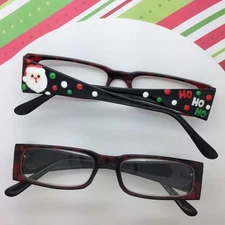 Christmas Reading Glasses, Holiday Readers, Festive Eyeglasses, Santa, Ho Ho Ho