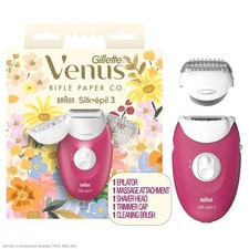 Rifle Paper Co. Venus Epilator with Shaver Trimmer Attachments