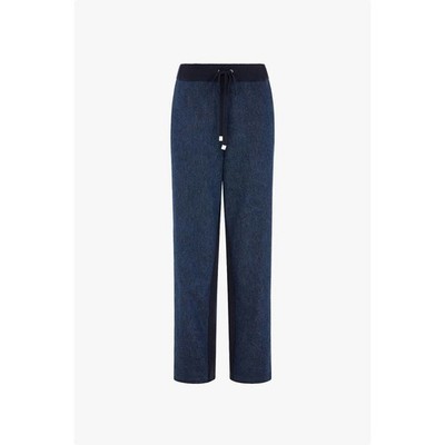 Aligne LB Lucia Knitted Denim Trousers Cotton Navy L