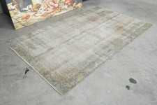 3x6 ft rugs, antique turkish carpet vintage oushak rug hand-knotted wool rug,307
