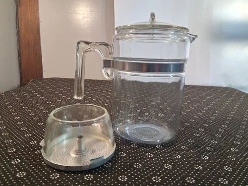 Vintage Pyrex Flameware 7826-B Glass 6 cup Stovetop Coffee Percolator