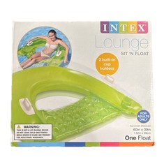 Intex Sit 'N Float Inflatable Swimming Pool Float 60in x 39in 2 Cup Holders