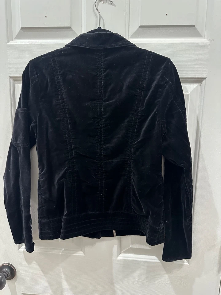CABI Velvet Velour Blazer Jacket Black Size S - Image 3 of 4