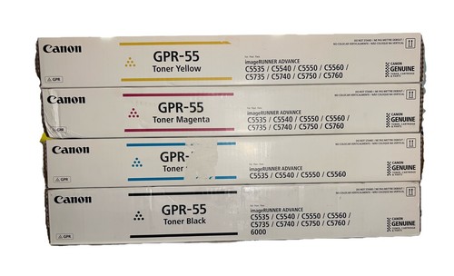 LOT DE TONERS D'ORIGINE CANON GPR-55 (K,C,M,Y)