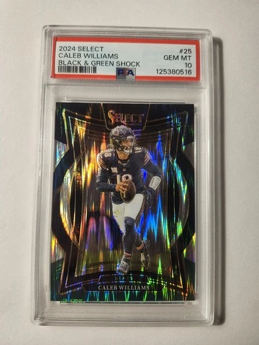 2024 Panini Select Concourse Caleb Williams #25 Black Green Shock Prizm (RC)