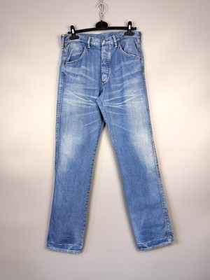 Vinatge Edwin Buckle Back Straight Jeans Light Blue Selvedge 30x33 Japan Made