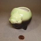 Shawnee Pottery Pig Planter Green Brown USA MCM Succulent #760 Vintage 1950's
