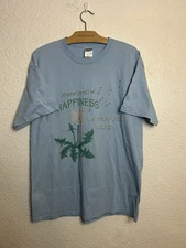 Jerzees Heavyweight Scatter Seeds Of Happiness Light Blue T-shirt Men’s XL