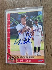 Sam Carlson Signed 2021 Modesto Nuts Baseball Card #04