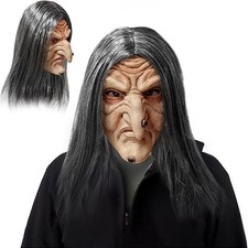 Halloween Witch Mask Scary Horror Latex Masks Adult Cosplay Props Fancy Dress UK