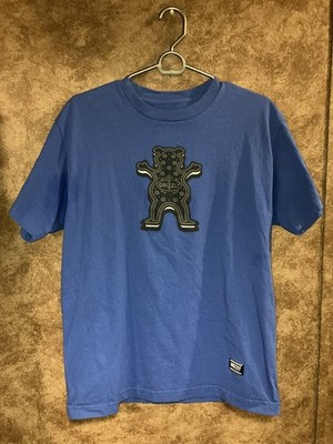 GRIZZLY GRIP TAPE T Shirt Oreo Cookie Bear Short Sleeve Men s Size Medium Blue 