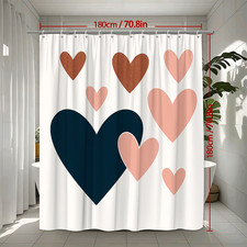 Modern Heart Shower Curtain for Cute Bathroom Decor