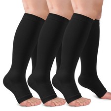 CTHH 3 Pack Copper Compression Socks for Large-X-Large, A01-3 Black