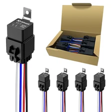 4-PIN Relay 40/30AMP 12V DC Automotive Relays Waterproof Relay with Harness Heav