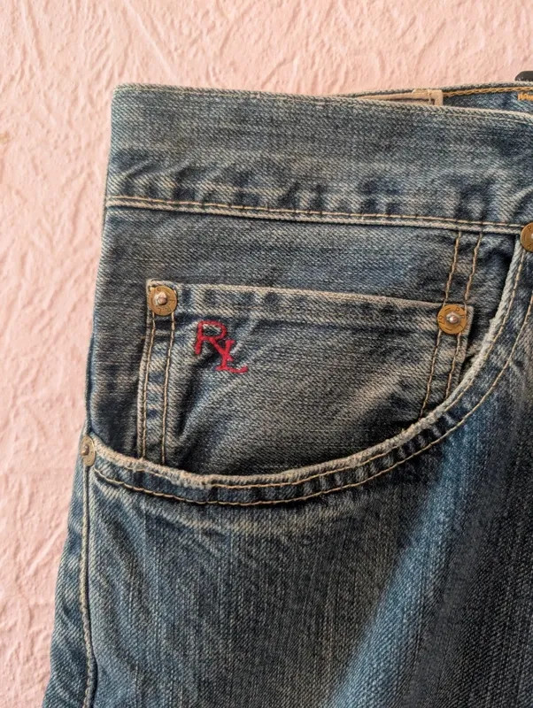 Polo Ralph Lauren Blue Straight Leg Jeans W44 L31 Vintage Style Denim image 7