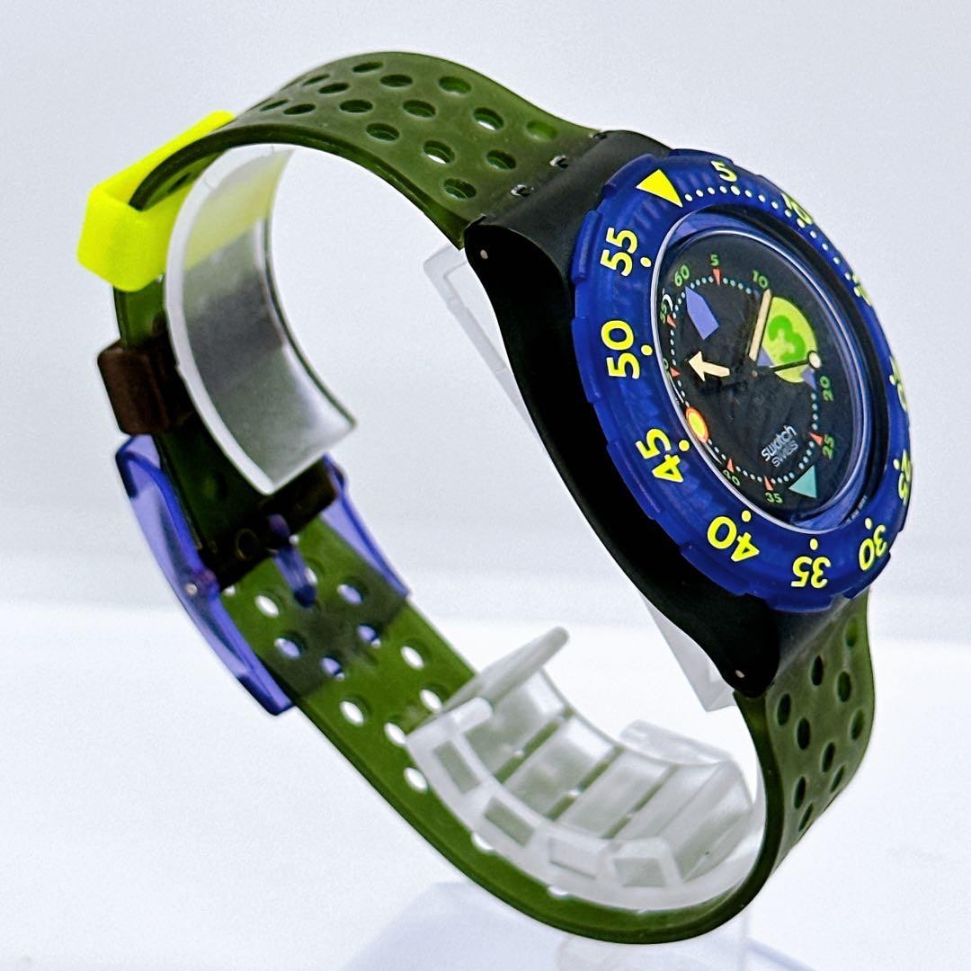 Used Rare Swatch Men's Watch Scuba 200 1992 New battery Good working condition image 3