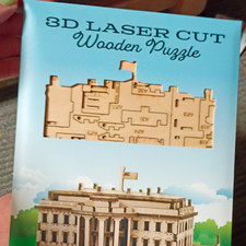 Impact Photographics 3D Laser Cut Wooden Puzzle The White House 73 Pieces