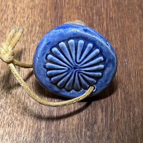 Vintage handgefertigte blaue Schale Keramik Weinflasche Stopfen Dekanter Korken Barware Bar - Bild 7 von 9