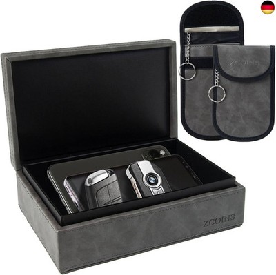 Keyless Go Schutz Set ? Große Faraday Box & 2 Faraday Bag für Autoschlüssel, Sig