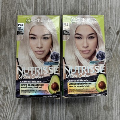 2 Pack - Garnier Nutrisse Ultra Color Charcoal Bleach PL3 Ultra Cool Platinum