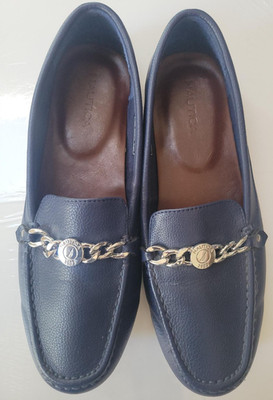 Nautica Raintree Black Loafer Size 8.5 M Flat Silver Accent Leather Soft