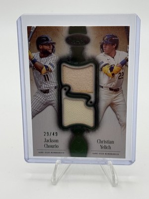 2026 Topps Tier One - Jackson Chourio and Christian Yelich Duel Relic Green /49 