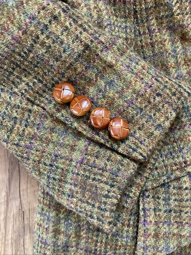 Orvis Wool Plaid Women’s Jacket Career Top Suit Green Size 16 - Picture 2 of 8