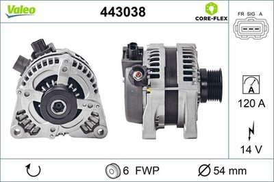 Lichtmaschine Generator Lima VALEO CORE-FLEX 443038 14V für FORD MAX DM2 FOCUS 2