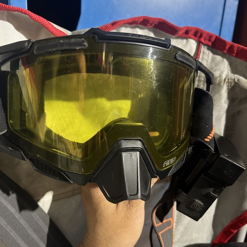 509 Aviator 2.0 XL Snowmobile Goggles, Black with Yellow Tint Lens, Magnetic