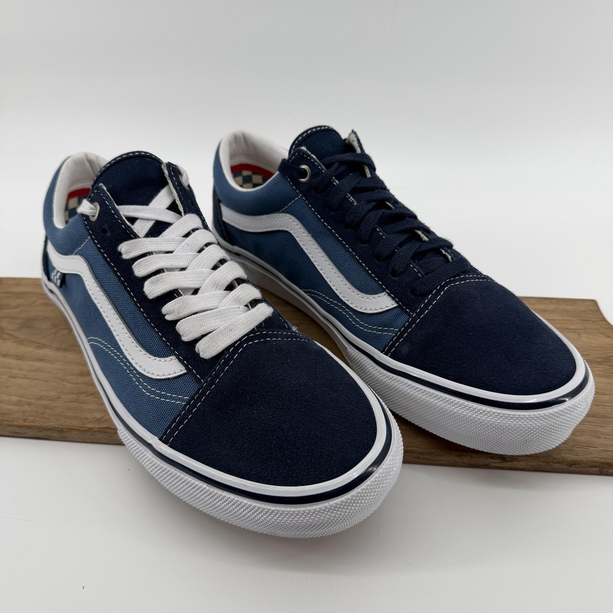 Vans Old Skool PopCush Mens 10.5 Suede Navy Blue Skate Shoes