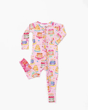 New Bums Roses Soft Bamboo Convertible Ruffle Cake Romper sz. 6-9 Months