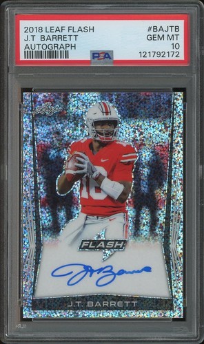 2018 Leaf Flash Football #BAJTB J.T. Barrett Rookie Auto PSA 10 (GEM MT)