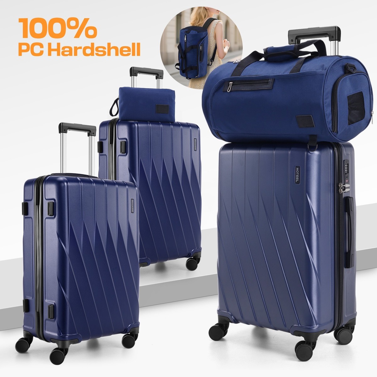 NEISIA 6-Piece Luggage Set – Hardshell Suitcase With Spinner