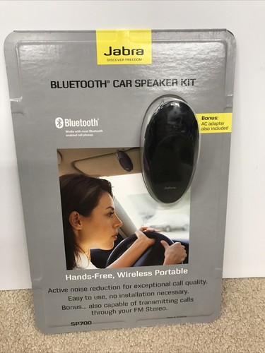 JABRA HANDS-FREE BLUETOOTH CAR SPEAKER KIT SP700 w/FM Transmitter & AC Adapter  - Picture 1 of 2