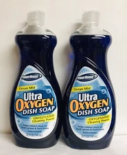 2 Bottles Power House ~Ocean Mist Ultra Oxygen Dish Soap 25 fl oz Each