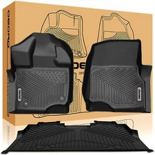 Floor Mats Liners for 2015-2024 Ford F-150/F-150 Lightning Super Crew Cab TPE