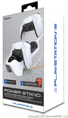 Bionik BNK-9067 PS5 Power Stand - Dual Controller Dock Charge Stand (White) [New