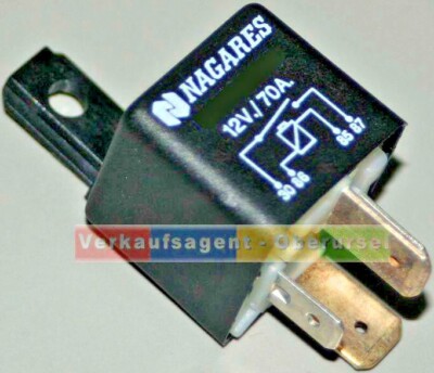 Automobilrelais 12 Volt / 70 Ampere, Schließer mit Halter (Mahle / NAGARES), KFZ