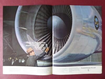 6/1969 PUB PRATT & WHITNEY FLUGZEUG MOTOR JT9D KOMMERZIELLER TURBOFAN AIRLINER ANZEIGE