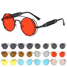 John Lennon Glasses Vintage Men Round Steampunk Metal Frame Gothic Sunglasses
