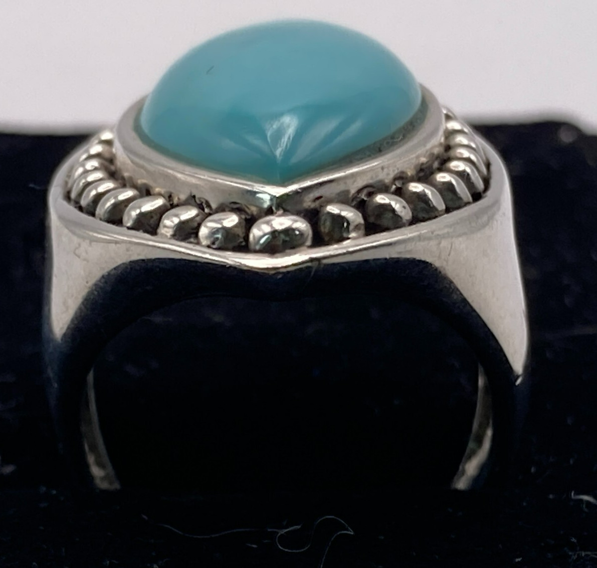Sterling Silver Turquoise Statement Ring Size 7 T… - image 3