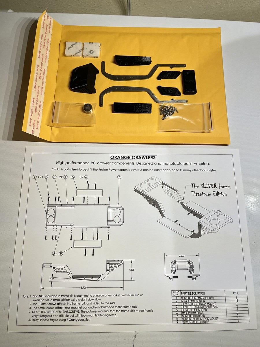 SCX24 6061 T6 Aluminum Low CG Chassis Kit With Sliders And