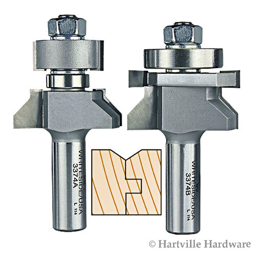 Whiteside #3374 1/2" Shank X 2-3/4" Cutting Length Vee Panel Glue Joint Set