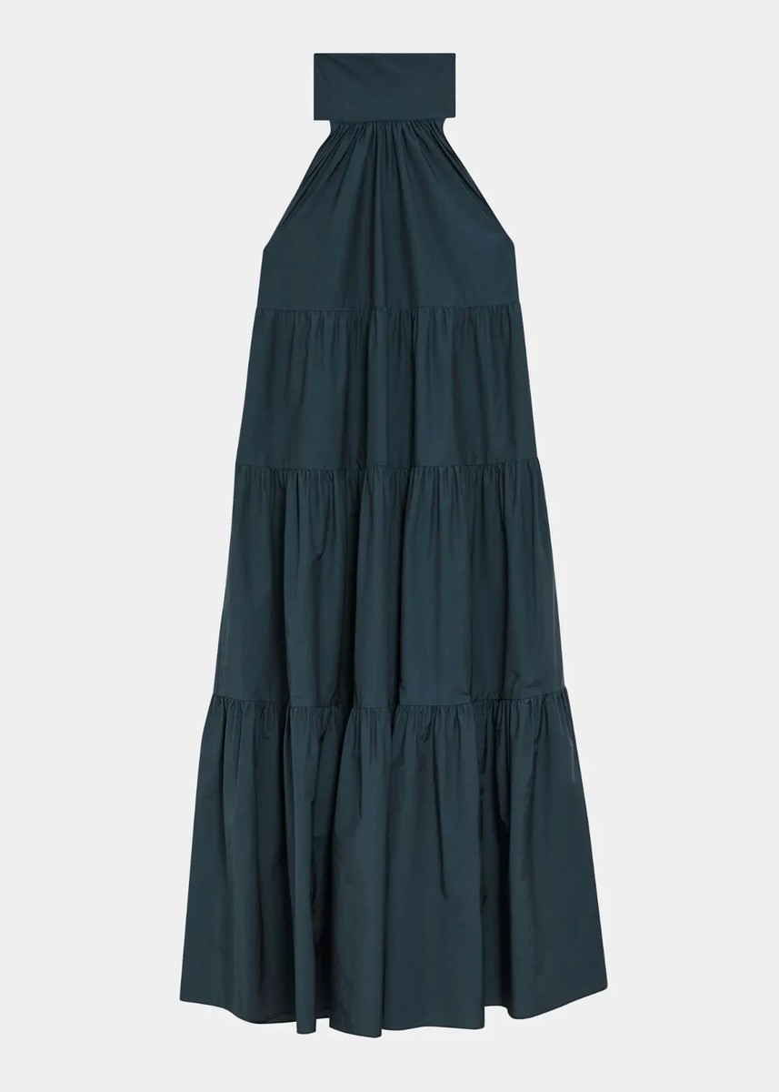 theory tiered halter maxi dress Theory cotton blend tiered halter maxi dress. Worn