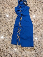 Fashion Nova Women's Chain Queen Mini Dress Royal Blue size S